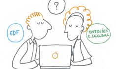 Illustration de deux personnes se renseignant sur les différents fournisseurs existants