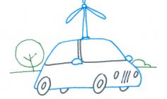 Illustration d'une voiture électrique